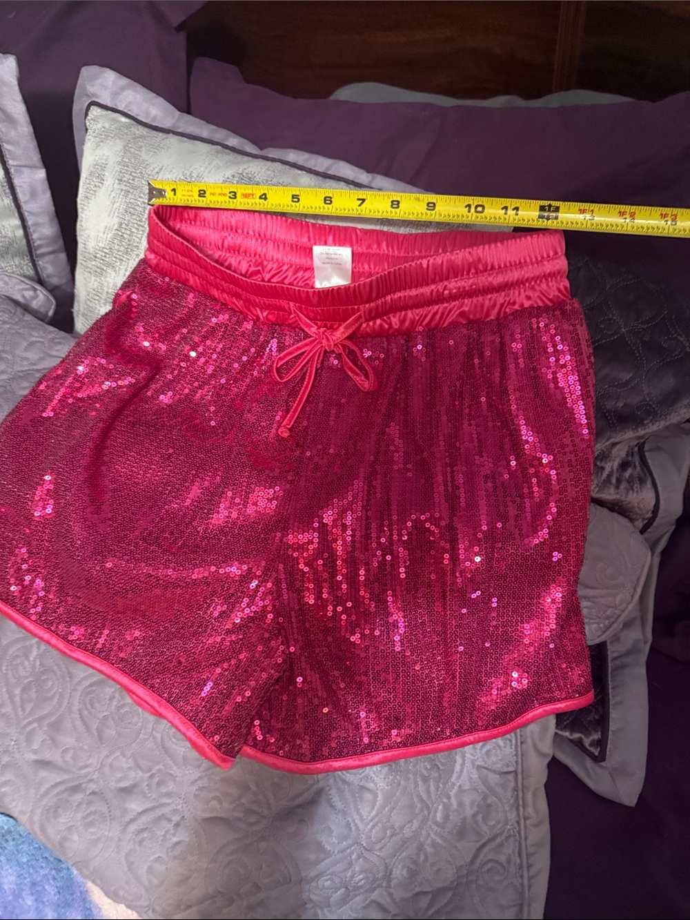 Women's Hot Pink Sequin Lounge Shorts